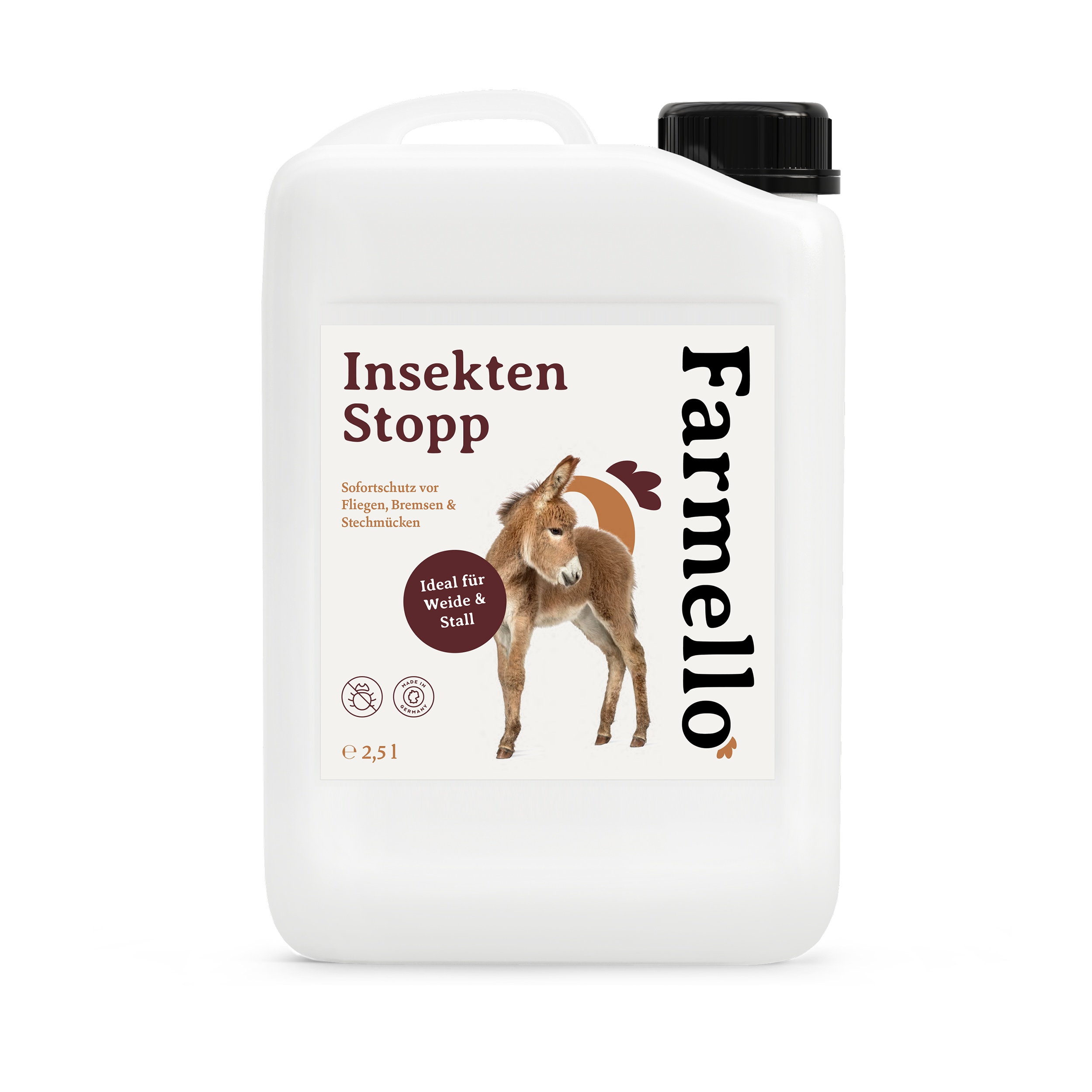 Farmello Insekten-Stopp-Spray für Esel | 2,5 L Kanister